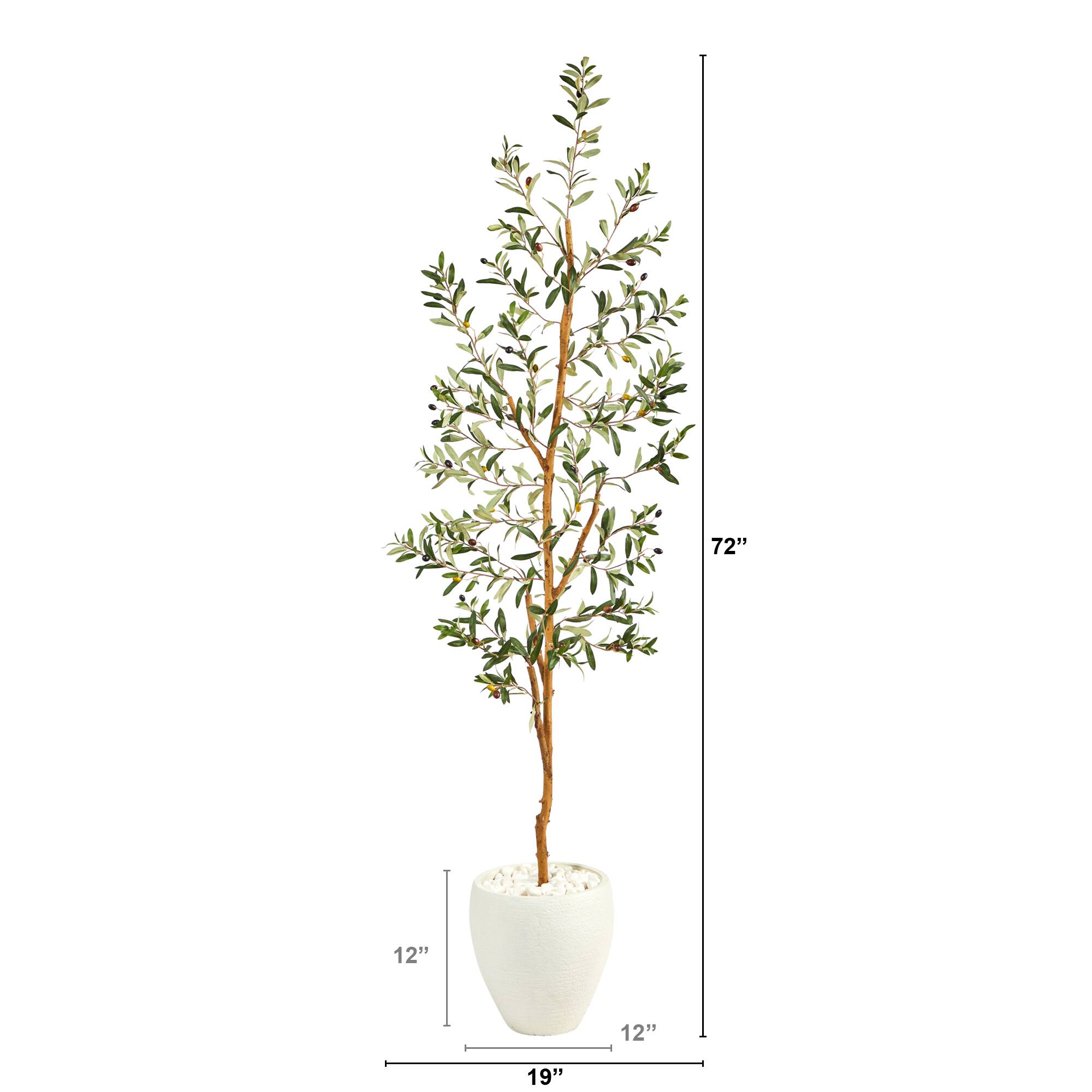 6ft. Olive Artificial Tree in White Planter